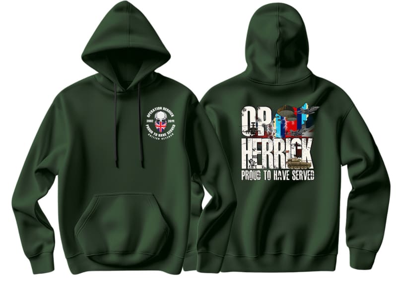 OP Herrick Afghanistan War Veteran Double Side Printed Hoodie - Precision Military Emblems