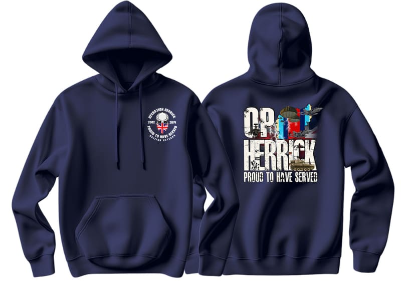 OP Herrick Afghanistan War Veteran Double Side Printed Hoodie - Precision Military Emblems