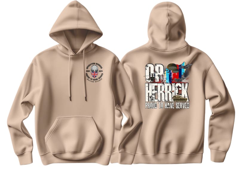 OP Herrick Afghanistan War Veteran Double Side Printed Hoodie - Precision Military Emblems