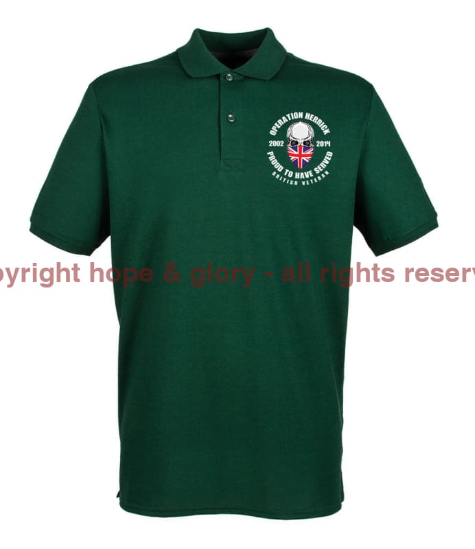 OP HERRICK Afghanistan War Veteran Embroidered Pique Polo Shirt - Precision Military Emblems