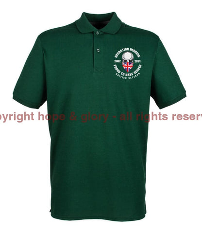 OP HERRICK Afghanistan War Veteran Embroidered Pique Polo Shirt - Precision Military Emblems