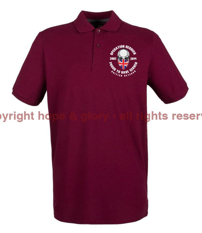 OP HERRICK Afghanistan War Veteran Embroidered Pique Polo Shirt - Precision Military Emblems