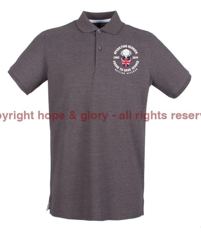 OP HERRICK Afghanistan War Veteran Embroidered Pique Polo Shirt - Precision Military Emblems