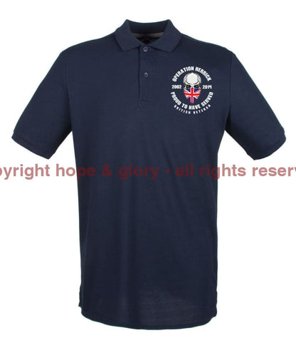 OP HERRICK Afghanistan War Veteran Embroidered Pique Polo Shirt - Precision Military Emblems