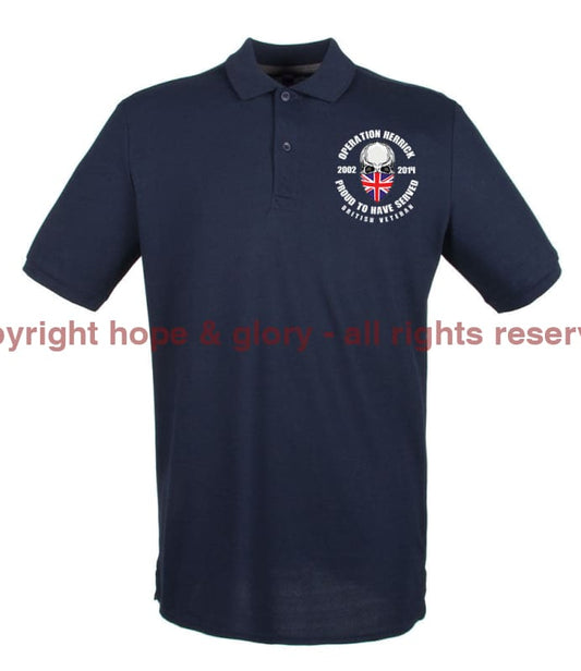 OP HERRICK Afghanistan War Veteran Embroidered Pique Polo Shirt - Precision Military Emblems