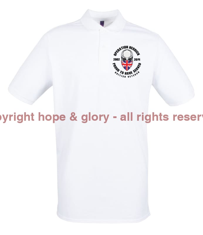 OP HERRICK Afghanistan War Veteran Embroidered Pique Polo Shirt - Precision Military Emblems