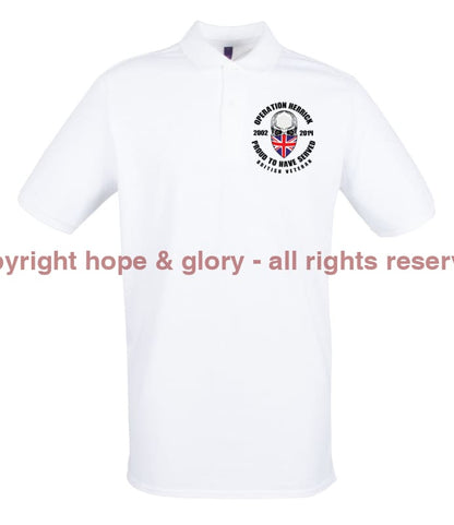OP HERRICK Afghanistan War Veteran Embroidered Pique Polo Shirt - Precision Military Emblems