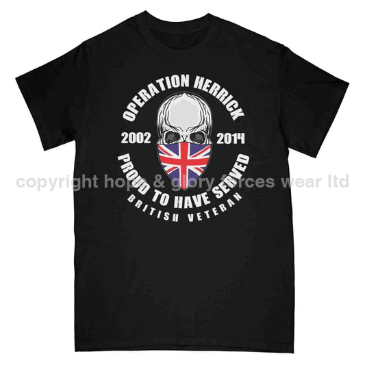 OP Herrick Afghanistan War Veteran Full Frontal Printed T-Shirt - Precision Military Emblems