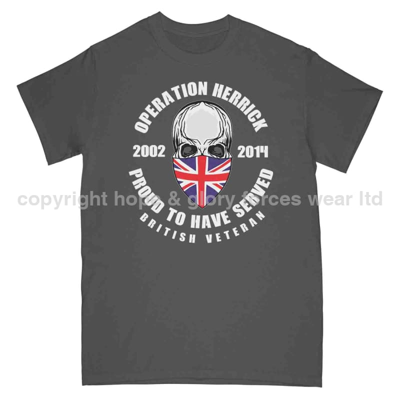 OP Herrick Afghanistan War Veteran Full Frontal Printed T-Shirt - Precision Military Emblems