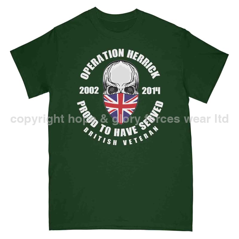 OP Herrick Afghanistan War Veteran Full Frontal Printed T-Shirt - Precision Military Emblems