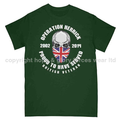 OP Herrick Afghanistan War Veteran Full Frontal Printed T-Shirt - Precision Military Emblems