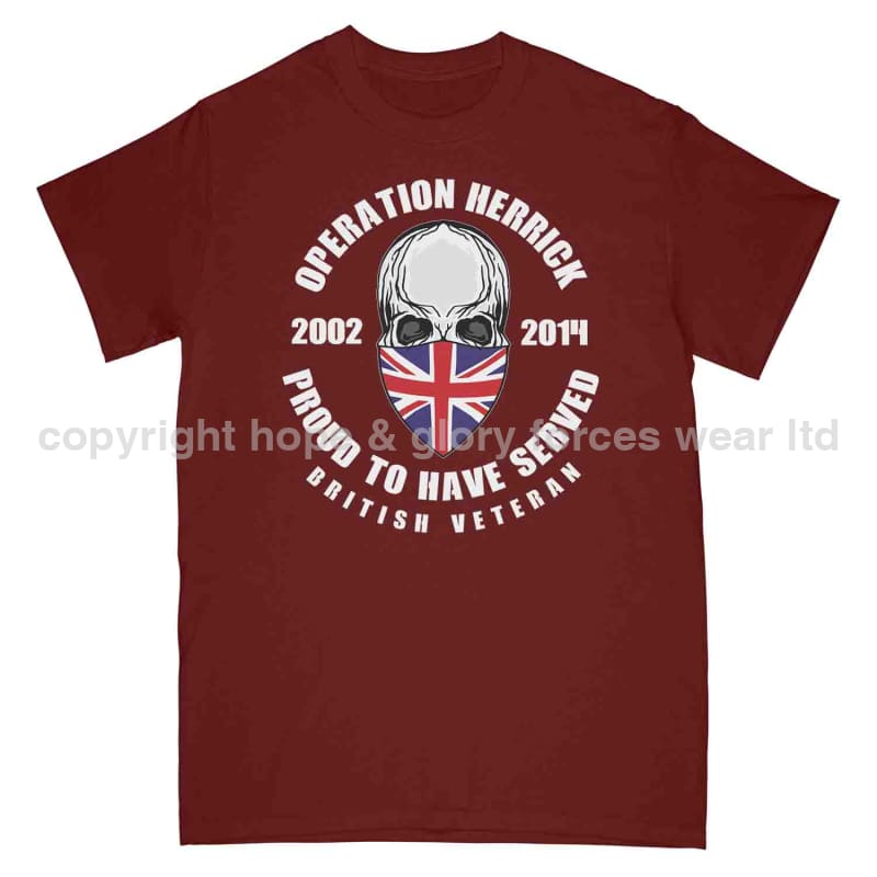 OP Herrick Afghanistan War Veteran Full Frontal Printed T-Shirt - Precision Military Emblems