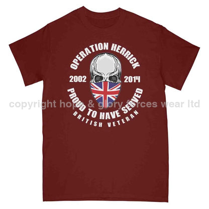 OP Herrick Afghanistan War Veteran Full Frontal Printed T-Shirt - Precision Military Emblems