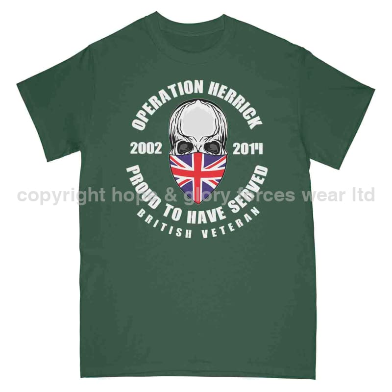OP Herrick Afghanistan War Veteran Full Frontal Printed T-Shirt - Precision Military Emblems
