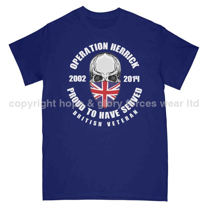 OP Herrick Afghanistan War Veteran Full Frontal Printed T-Shirt - Precision Military Emblems