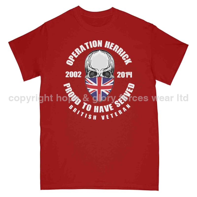 OP Herrick Afghanistan War Veteran Full Frontal Printed T-Shirt - Precision Military Emblems