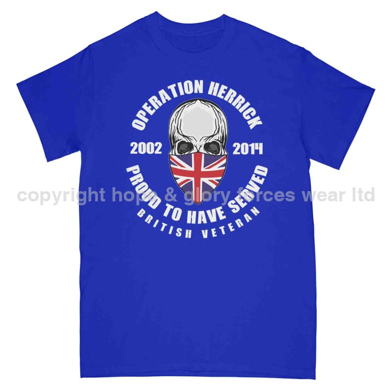 OP Herrick Afghanistan War Veteran Full Frontal Printed T-Shirt - Precision Military Emblems