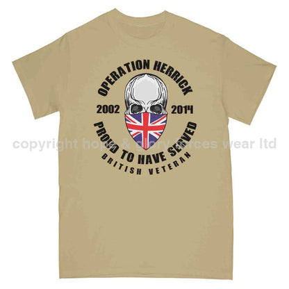 OP Herrick Afghanistan War Veteran Full Frontal Printed T-Shirt - Precision Military Emblems