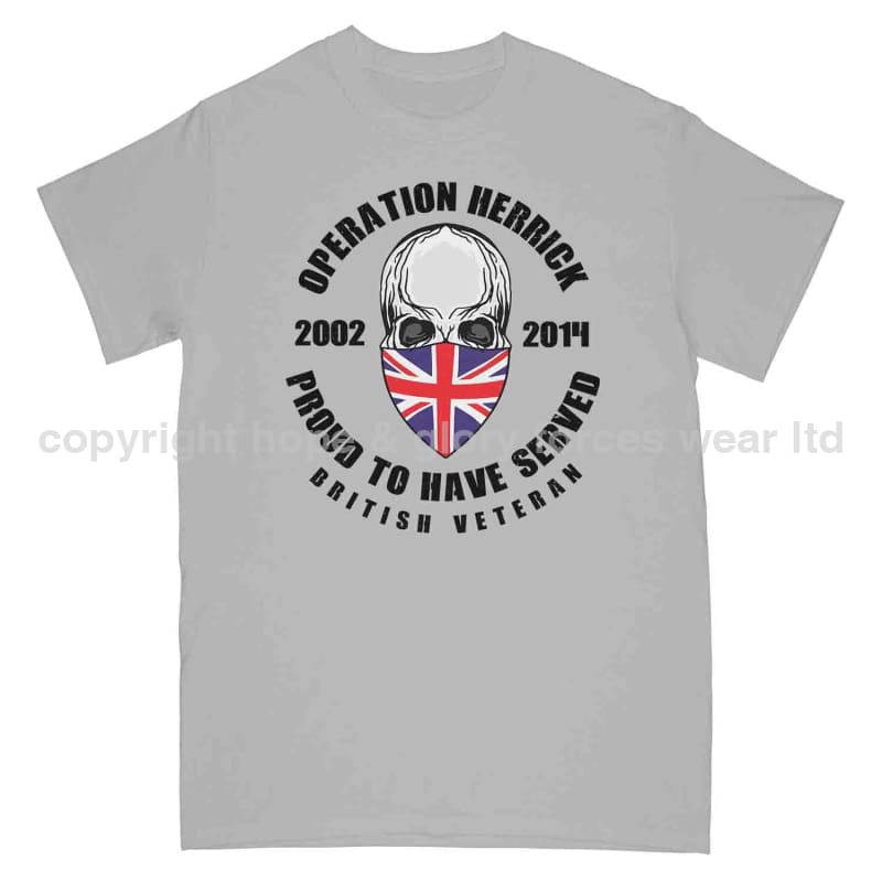 OP Herrick Afghanistan War Veteran Full Frontal Printed T-Shirt - Precision Military Emblems