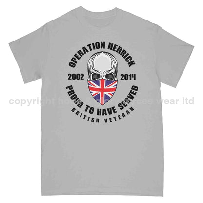 OP Herrick Afghanistan War Veteran Full Frontal Printed T-Shirt - Precision Military Emblems