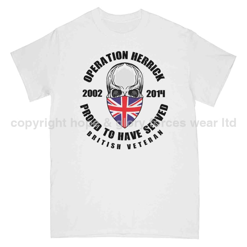 OP Herrick Afghanistan War Veteran Full Frontal Printed T-Shirt - Precision Military Emblems