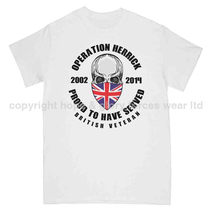 OP Herrick Afghanistan War Veteran Full Frontal Printed T-Shirt - Precision Military Emblems