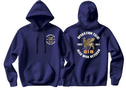 OP Telic Iraq War Veteran Double Side Printed Hoodie - Precision Military Emblems