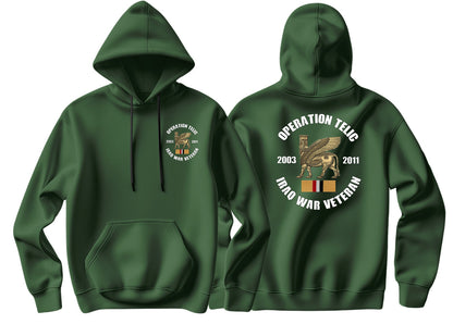 OP Telic Iraq War Veteran Double Side Printed Hoodie - Precision Military Emblems