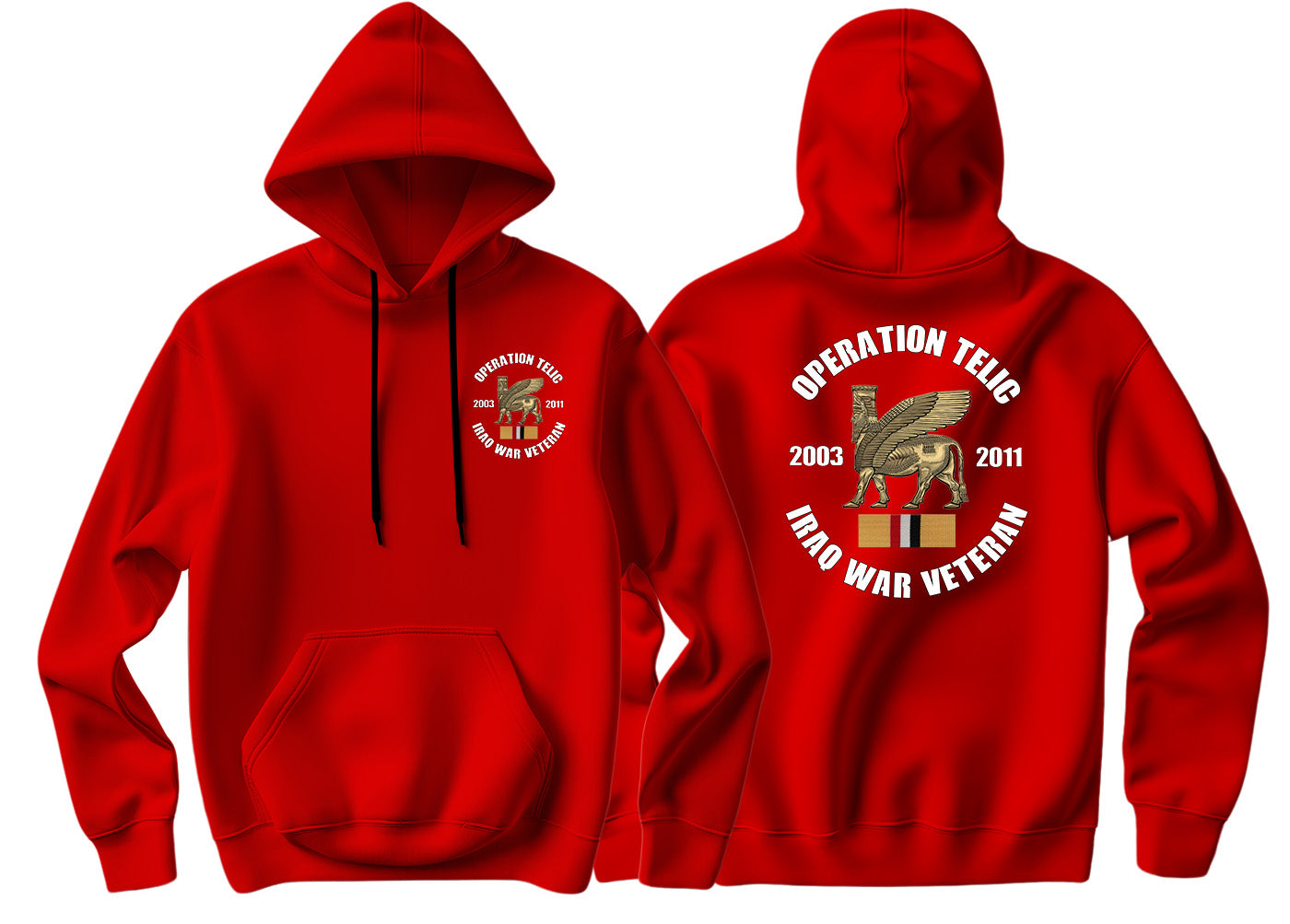 OP Telic Iraq War Veteran Double Side Printed Hoodie - Precision Military Emblems