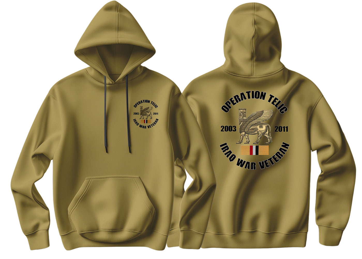 OP Telic Iraq War Veteran Double Side Printed Hoodie - Precision Military Emblems