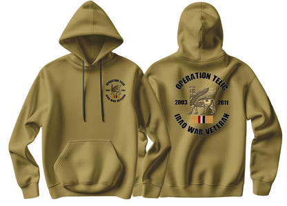 OP Telic Iraq War Veteran Double Side Printed Hoodie - Precision Military Emblems