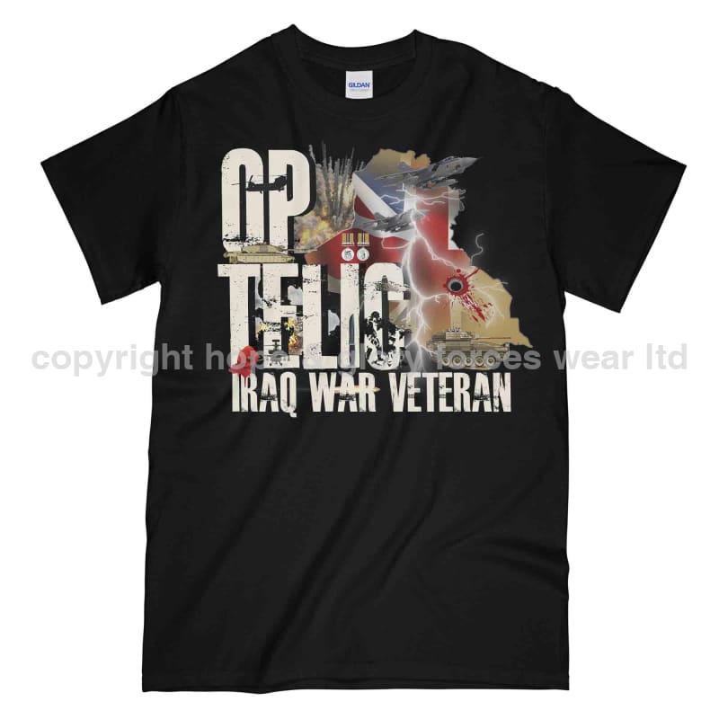 OP Telic Iraq War Veteran Printed T-Shirt - Precision Military Emblems