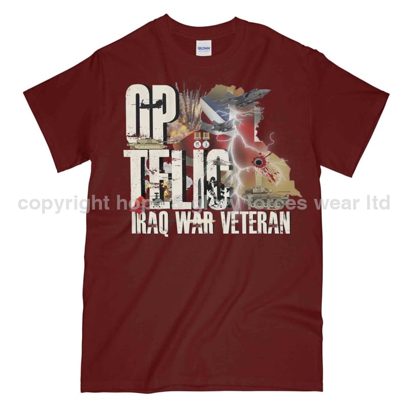 OP Telic Iraq War Veteran Printed T-Shirt - Precision Military Emblems