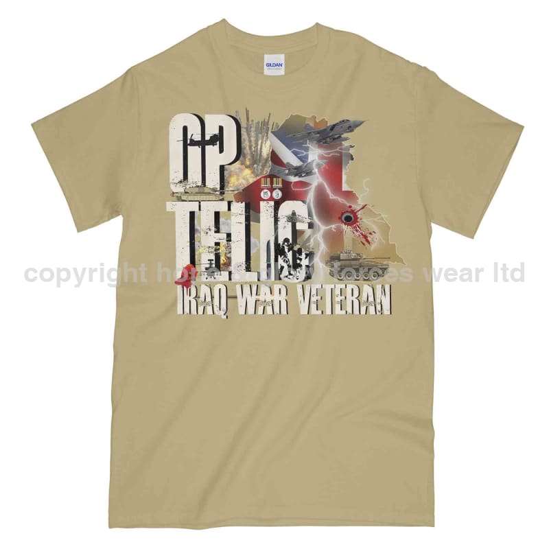 OP Telic Iraq War Veteran Printed T-Shirt - Precision Military Emblems