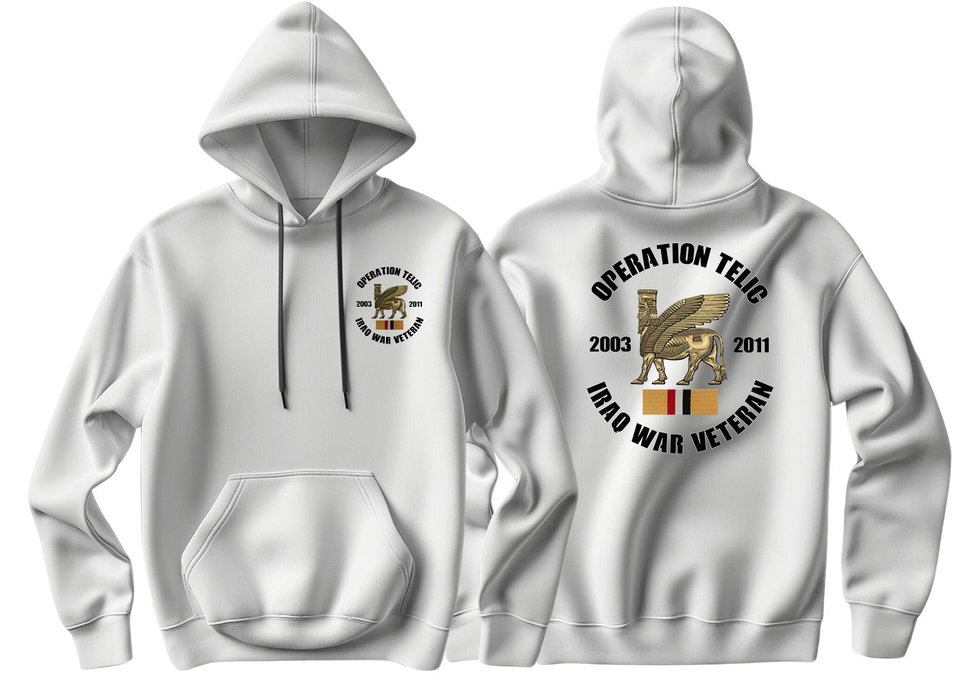 OP Telic Iraq War Veteran Double Side Printed Hoodie - Precision Military Emblems