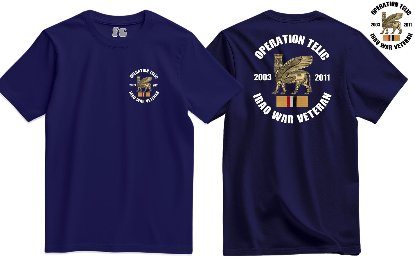 OP Telic Iraq War Veteran Double Side Printed T-Shirt - Precision Military Emblems