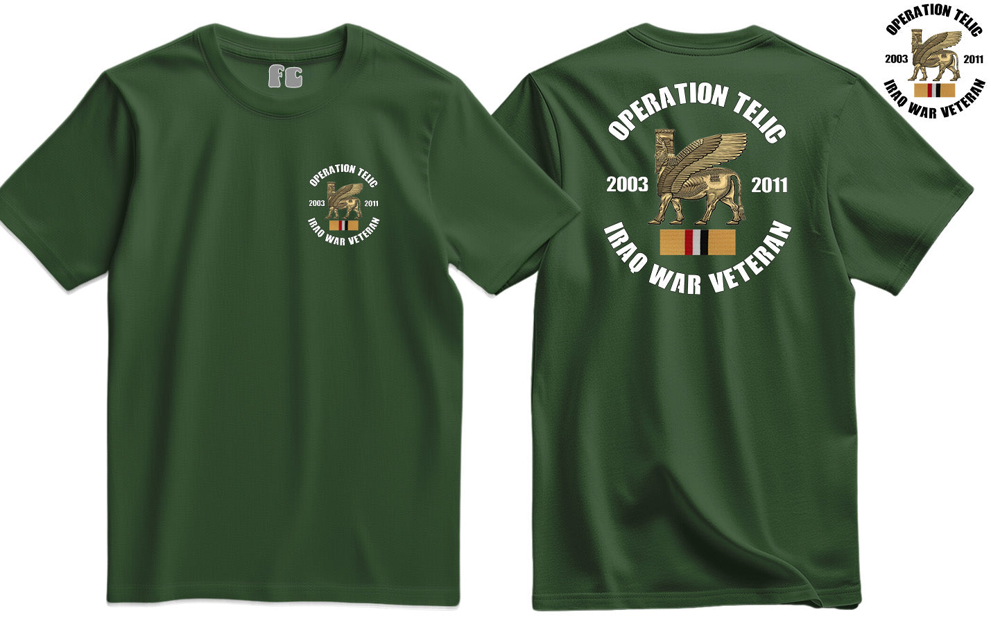 OP Telic Iraq War Veteran Double Side Printed T-Shirt - Precision Military Emblems