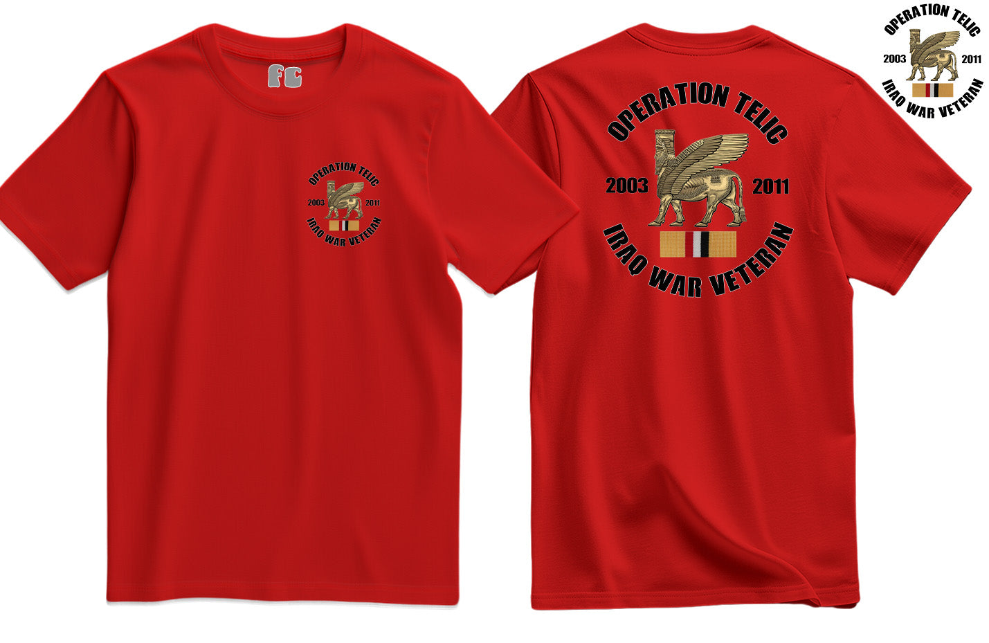 OP Telic Iraq War Veteran Double Side Printed T-Shirt - Precision Military Emblems