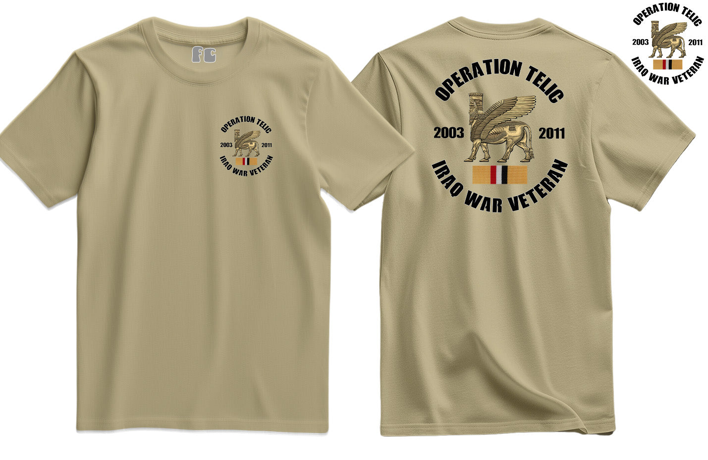 OP Telic Iraq War Veteran Double Side Printed T-Shirt - Precision Military Emblems