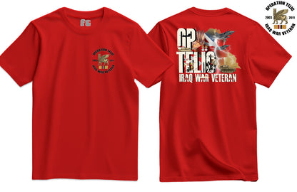 OP Telic Iraq War Zone Veteran Double Side Printed T-Shirt - Precision Military Emblems