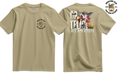 OP Telic Iraq War Zone Veteran Double Side Printed T-Shirt - Precision Military Emblems