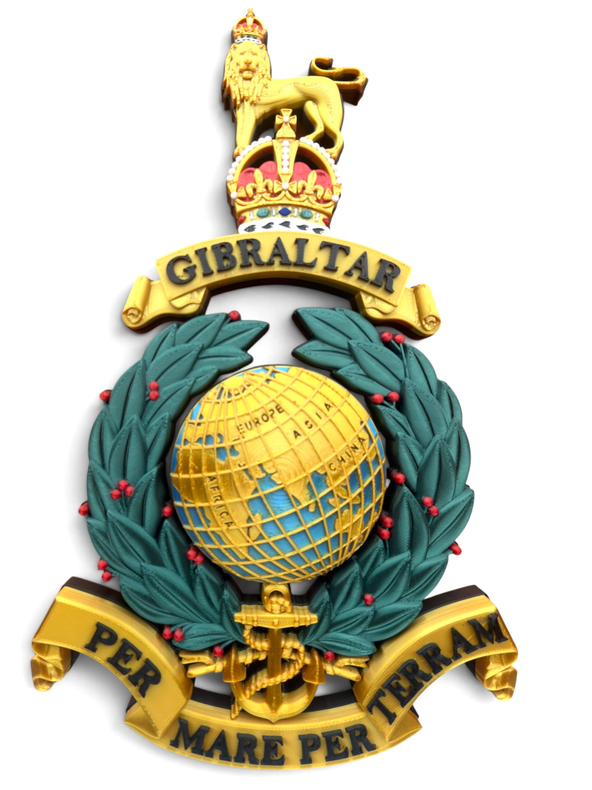 Royal Marines King's Crown Globe and Laurel Badge large-format 3D display reproduction