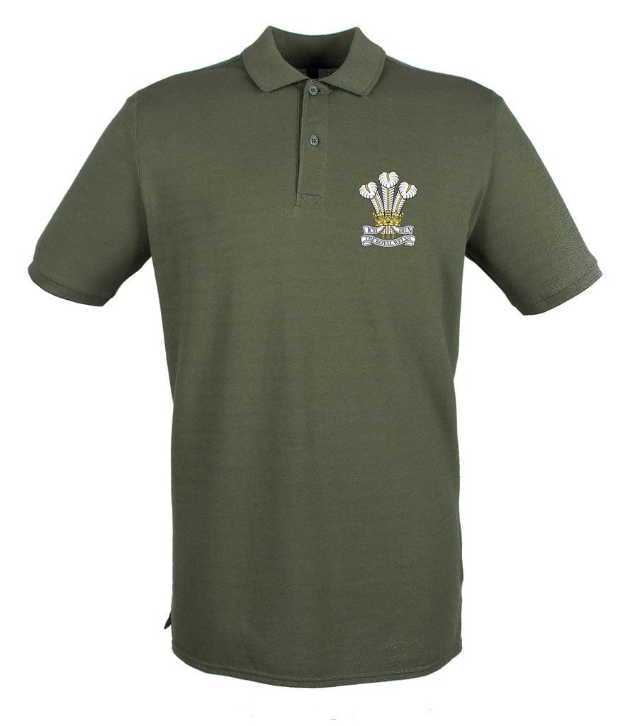 Royal Welsh Embroidered Pique Polo Shirt - Precision Military Emblems