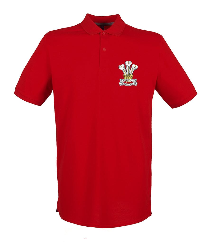 Royal Welsh Embroidered Pique Polo Shirt - Precision Military Emblems